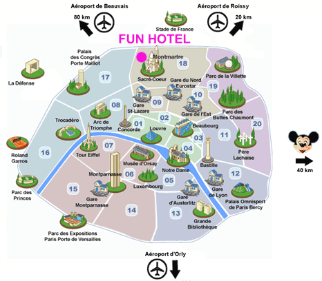 plan-fun-hotel-paris Plan de situation Fun Hôtel
